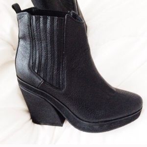 ASOS black platform booties